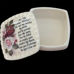 Vintage Floral Ceramic Trinket Box for Stepmother